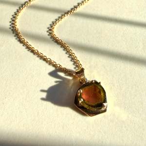 Products: 9ct Yellow Gold Watermelon Tourmaline Pendant