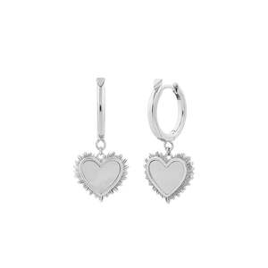 Karen Walker - Sterling Silver Flaming Mother Of Pearl Hoop Earrings