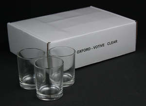 Made In Nz Candles: Glass Votive Holder - box of 12
