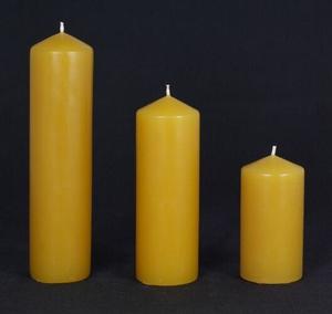 Beeswax: 50mm wide Beeswax Pillar Candles