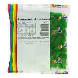 Rainbow Confectionery: Spearmint Leaves (1kg Bag)