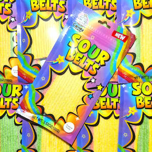 Sour Lollies: Sour Belts Tropical Fruits 100g