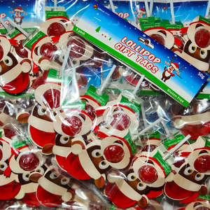 Lollies: Reindeer Lollipop Gift Tag 5pk