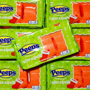 Marshmallow Lollies: Peeps Marshmallow Stockings 3pc 42g