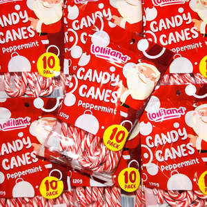 Christmas Lollies: Candy Canes Peppermint 10pk 120g