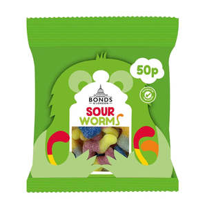 New: Bonds Sour Worms 50g (UK)