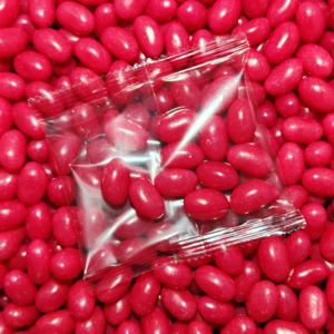 Promotional Lollies: 250 x Red Jellybean Promotional Bags 30g
