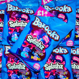 Lollies: Bazooka Splashz Berry Blast 120g