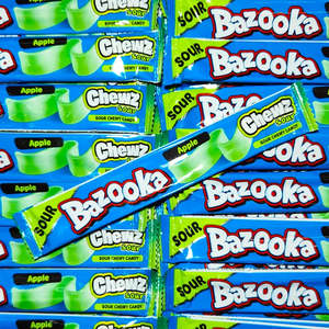 Lollies: Bazooka Sour Apple Chew Bar 14g