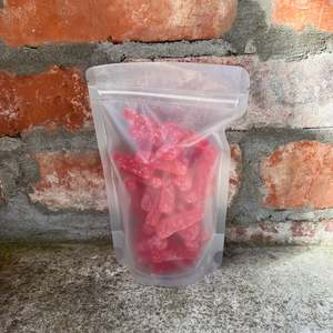 Sale: HEAT DAMAGED - Super Sour Raspberry Bottles (Sweden)