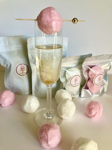 Products: Glitter Drink Bombs in a re-sealable pouch - Candy Floss Cakes & Glitter Drink Bombs