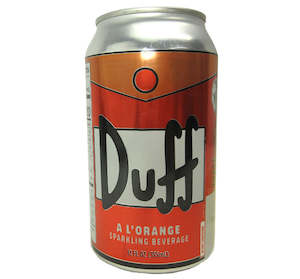 SIMPSONS DUFF A LORANGE SPARKLING BEVERAGE CAN