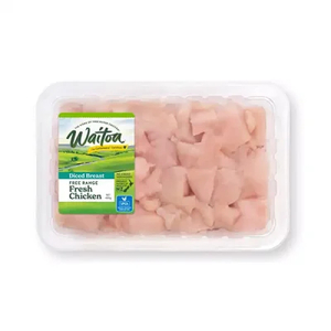 Waitoa Free range Diced breast 450gm Packet - Cantab Gourmet Chicken