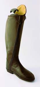 Long Riding Boots: Brown Dressage boot with front zip