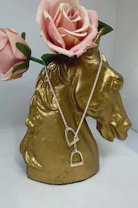 Elite Equestrian Jewellery 1: KEEPSAKE STERLING SILVER WATERFALL STIRRUP NECKLACE P55 - MEDIUM