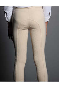 Giddy Up Girl Blue Ribbon Riding Tights Beige Childs