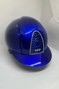 KEP Shine Electric Blue with Crystals and Tan Harness Med Shell