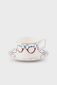 Wellington Bit Pattern Bone China Cup and Saucer