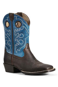 Footwear 1: Ariat Children's Crossfire Western Boots Toffee Bean/Loyal Blue