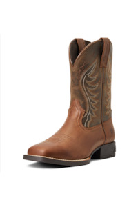 Footwear 1: Ariat Children's Amos Western Boots Sorrel Crunch/Army Green