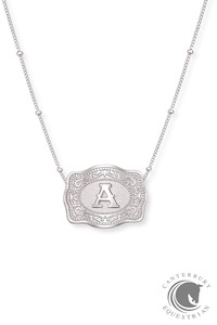 SpurWest Mini Belt Buckle Necklace Slive (Initial)