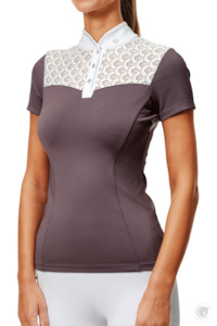 Equestrian Stockholm 1: Equestrian Stockholm Crystal Champion Competition Top White Dark Violet