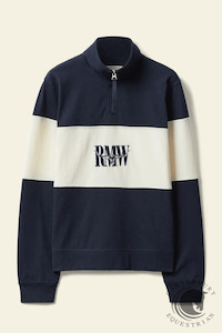 Jerseys Jackets Vests: R.M. Williams Womens Trickett Panel Sweatshirt Navy/Ivory