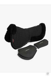 Lemieux Saddle Pads: LeMieux Merino+ ProSorb 2 Pocket Half Pad Black/Black