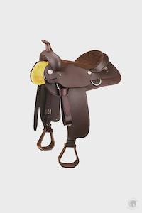 Stock Endurance: WINTEC WESTERN ALL ROUNDER SADDLE WITH FULL QH BARS BROWN
