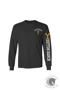 Polos Shirts T Shirts: Yellowstone Long Sleeve Black T-Shirt