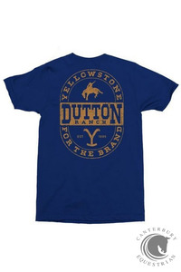 Polos Shirts T Shirts: Yellowstone Dutton Ranch Bucking Blue T-Shirt
