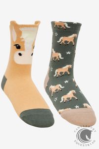 Lemieux 1: LeMieux Mini Cotton Character Socks Haflinger 2 Pack Rosemary