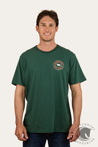 Polos Shirts T Shirts: Ringers Western Ringers Buck Mens Loose Fit T-Shirt Pine