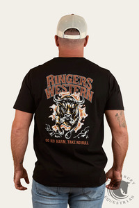 Ringers Wester Do No Harm Take No Bull Mens Loose Fit T-Shirt - Black