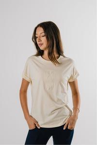 Casual Clothing: Étoile EQ Embossed Logo Tee - Buttermilk