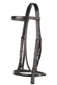 Bridles 1: Jeffries Falcon Show Cavesson Bridle with Black rubber reins