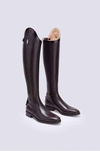 Secchiari Riding Boots: Secchiari 201W Tall Boots, Top Trim & No Laces - Brown
