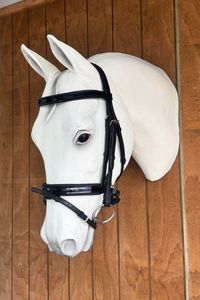 Bridles 1: Amerigo Flash Snaffle Bridle – Black Patent (Full, with Reins)