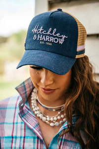 Casual Clothing: Hitchley & Harrow Trucker Cap - Navy, Camel & Lilac