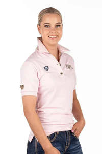Casual Clothing: Hitchley & Harrow Fitted Polo - Baby Pink & Olive