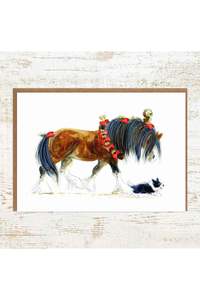 Jingle Bells Christmas Card - Heavy Horse Holiday Card