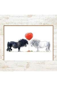 Gifts: One Heart - Anniversary, Wedding, Valentine's Day Horse Card