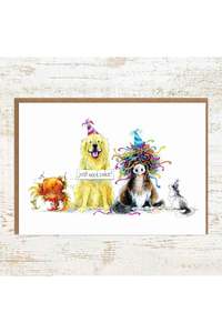 Gifts: Just Need Cake - A6 Cat, Chicken, Dog and Pony Birthday Card