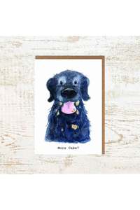 More Cake Labrador - A6 Black Labrador Birthday Card