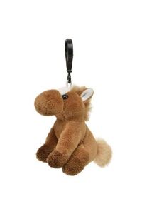 Plush Horse Charm with Clip, Brown