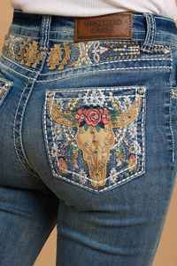 Casual Clothing: Mid Sand Stretchy Bling Jeans - Westfield Eagle