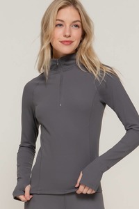 All Rider Related: Raglan Sleeve 1/4 Zip Baselayer - Grey
