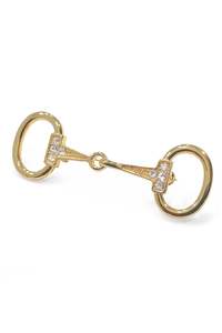 Small 18K Gold Plated Snaffle Bit Stock Pin