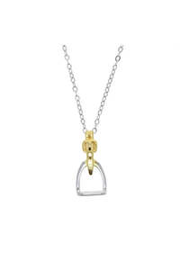 Two Tone Stirrup Necklace