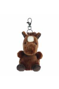 4" Plush Truffle Brown Horse Palm Pals Clip-On
